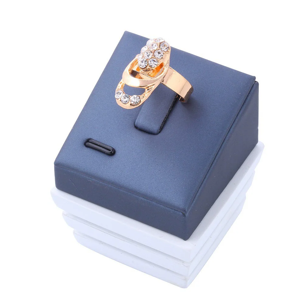 Jewelry Set Alloy Gold Plated Geometric Crystal Four Pieces Suit - Image 3