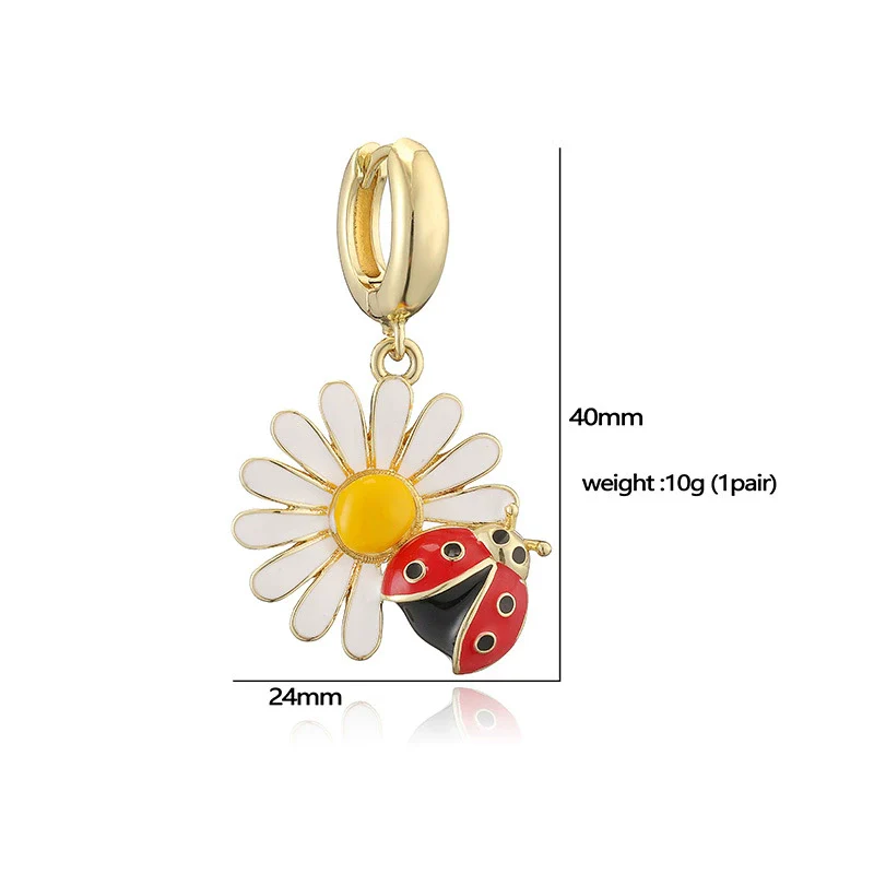 Jewelry Set Copper Dripping Oil Beetle Style Earrings Necklaces - Image 3