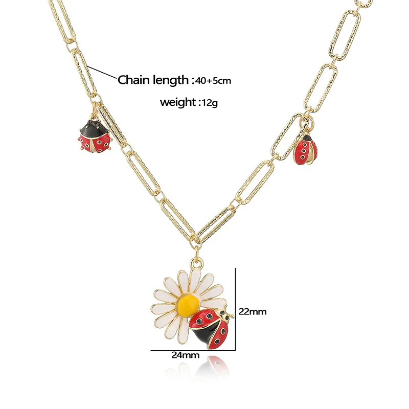 Jewelry Set Copper Dripping Oil Beetle Style Earrings Necklaces - Image 4