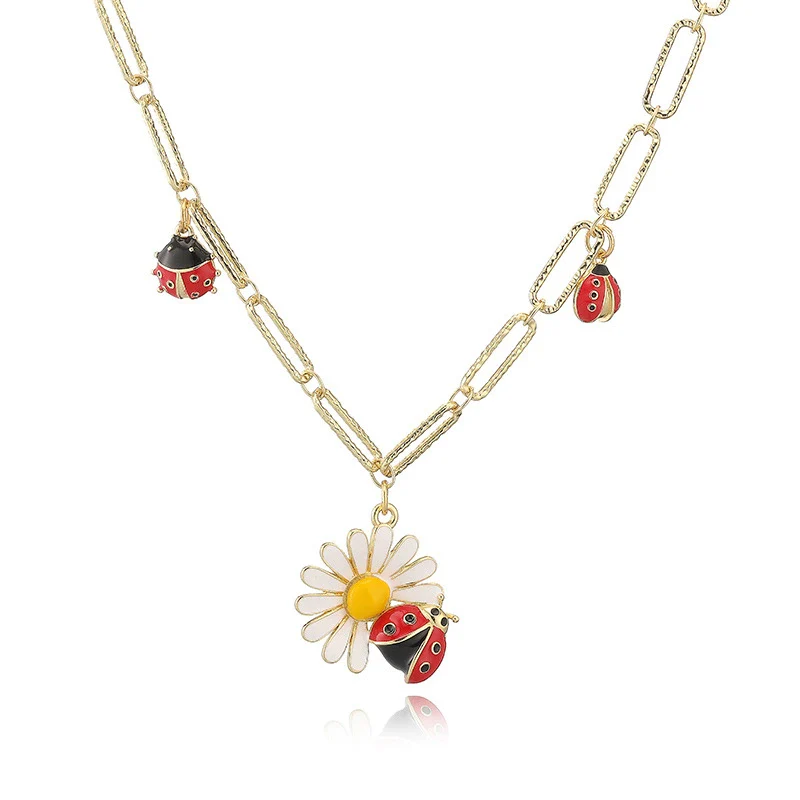 Jewelry Set Copper Dripping Oil Beetle Style Earrings Necklaces - Image 5