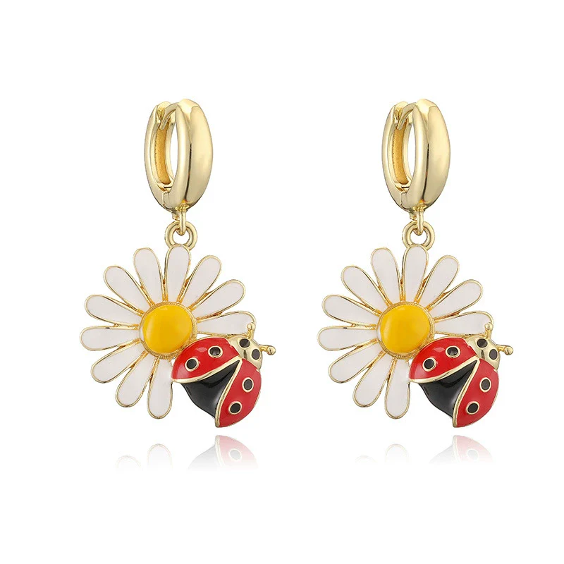 Jewelry Set Copper Dripping Oil Beetle Style Earrings Necklaces - Image 7