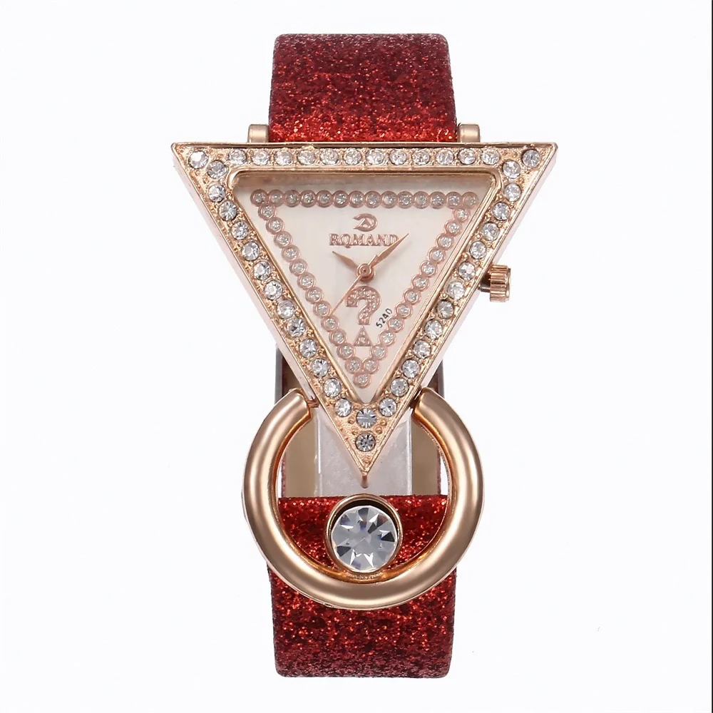 Jewelry Set With Inverted Triangle Design Diamond Frosted Imitation Leather Alloy Material - Image 11