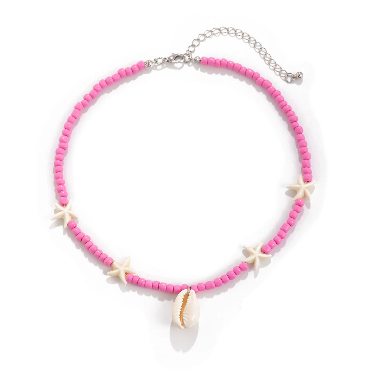 Jewelry Shell Plastic Resin Geometric Star Handmade Ball Chain Women's Necklace - Image 4