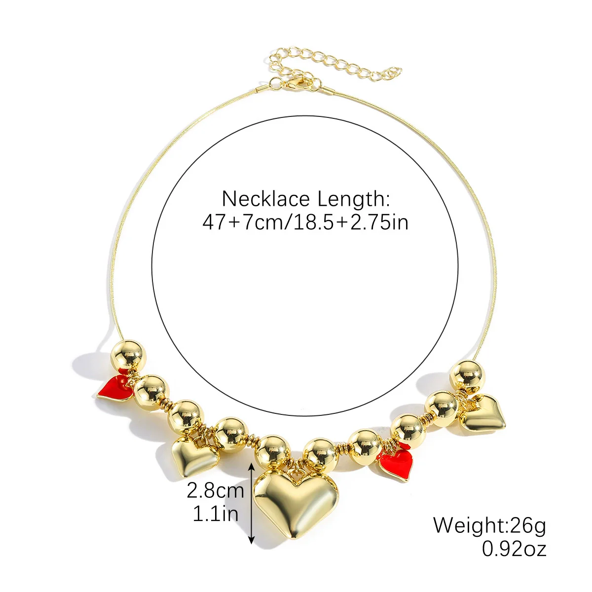 Jewelry Single Layer Multi Pendant Love Necklace Zinc Alloy Heart Shape Flower Geometric Electroplating For Women - Image 9