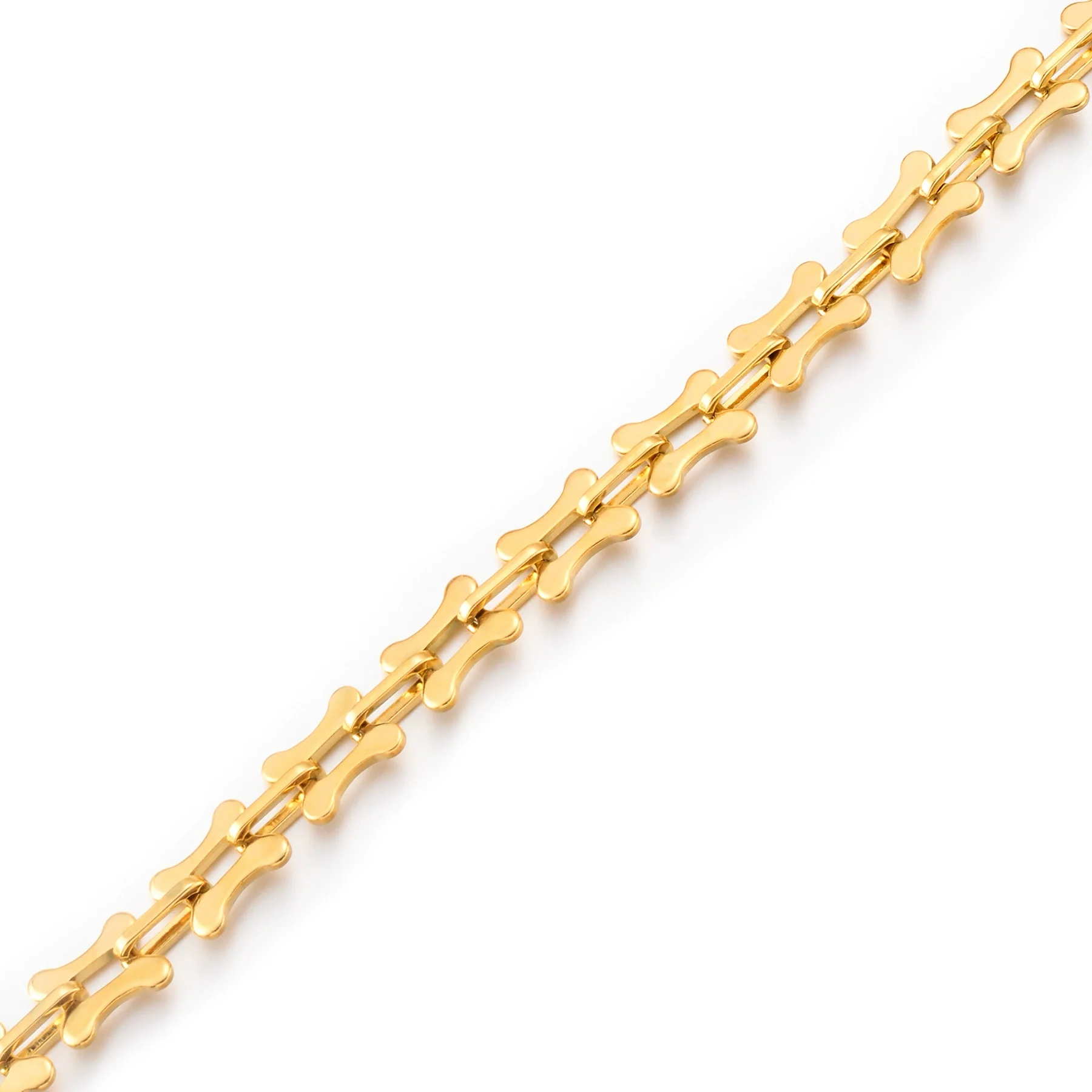 Jewelry Square Bean Shape Stainless Steel Chain Bracelet Anklet 18K Gold Plated Handmade Material - Image 9