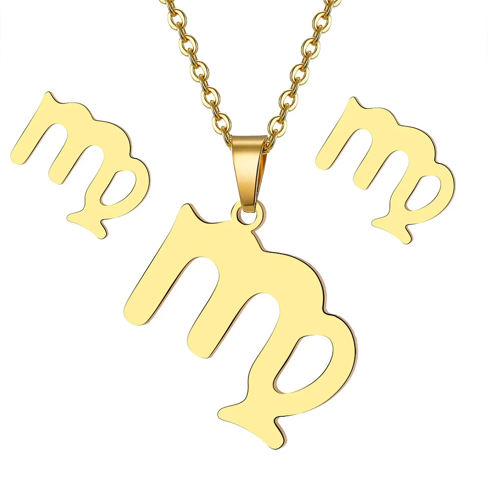 Jewelry Stainless Steel Alloy Constellation Zodiac Pendant Necklace For Women - Image 10