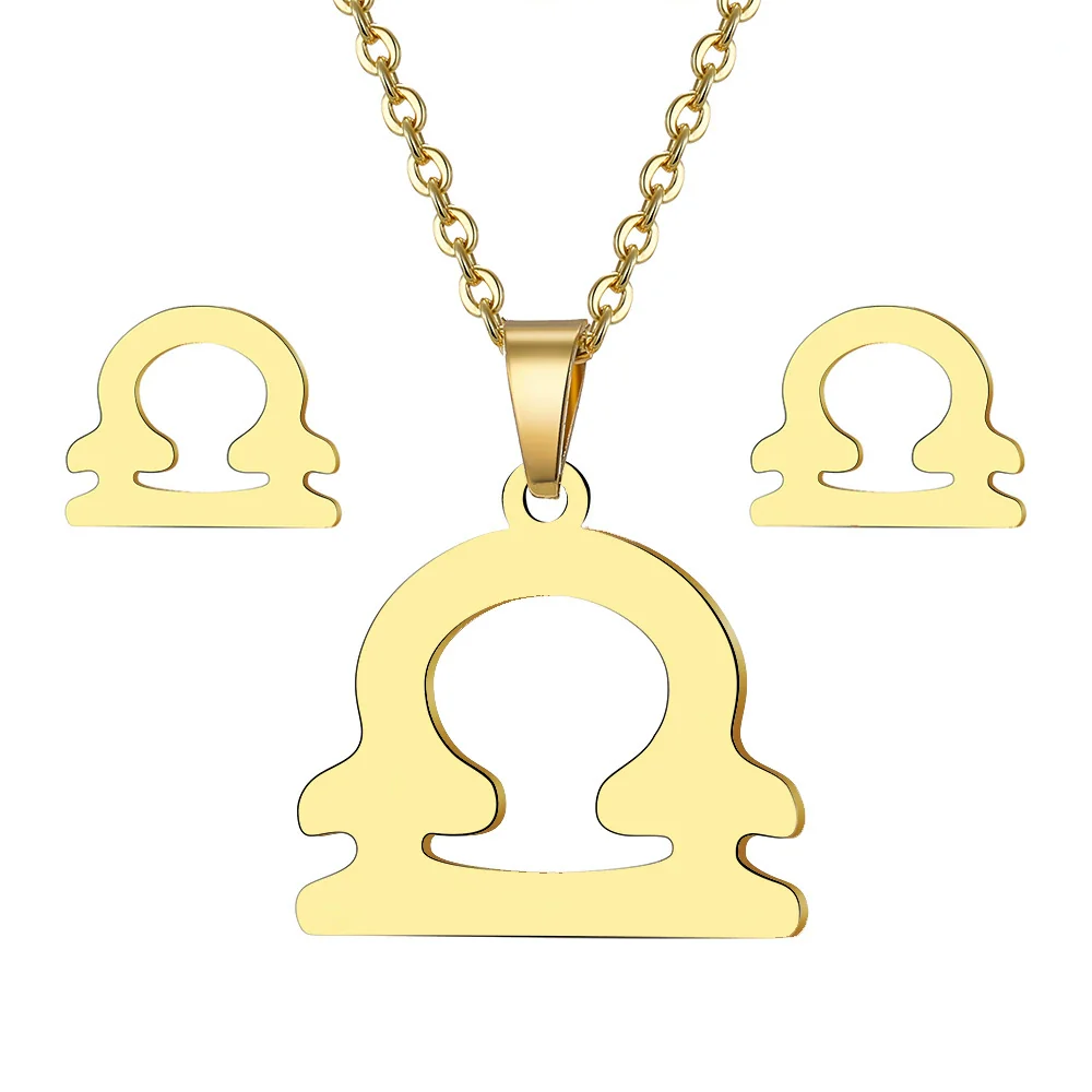 Jewelry Stainless Steel Alloy Constellation Zodiac Pendant Necklace For Women - Image 11