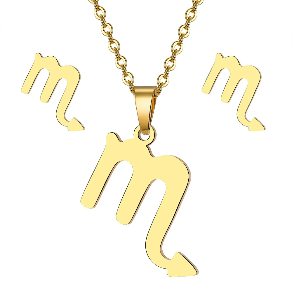 Jewelry Stainless Steel Alloy Constellation Zodiac Pendant Necklace For Women - Image 12