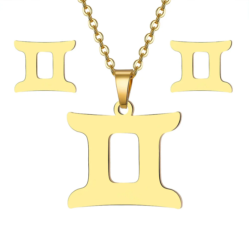 Jewelry Stainless Steel Alloy Constellation Zodiac Pendant Necklace For Women - Image 2