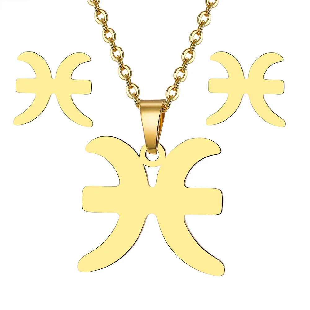 Jewelry Stainless Steel Alloy Constellation Zodiac Pendant Necklace For Women - Image 4