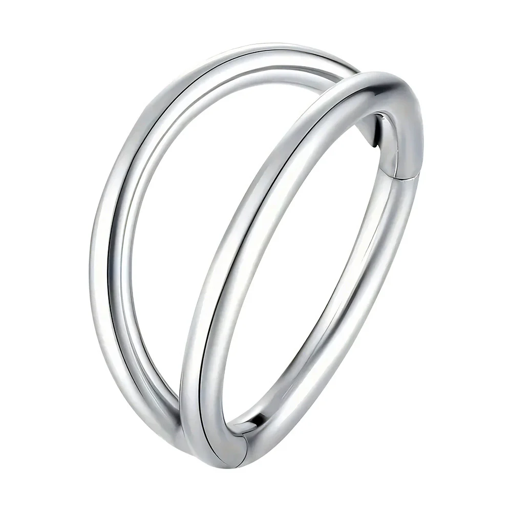 Jewelry Stainless Steel Geometric Heart Shape Polished Sharp Cone Buckle Earrings And Nose Ring - Image 13