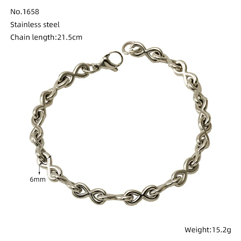 Jewelry 316L Stainless Steel Hiphop Bracelet Goldplated Geometric Design Unisex - Image 9