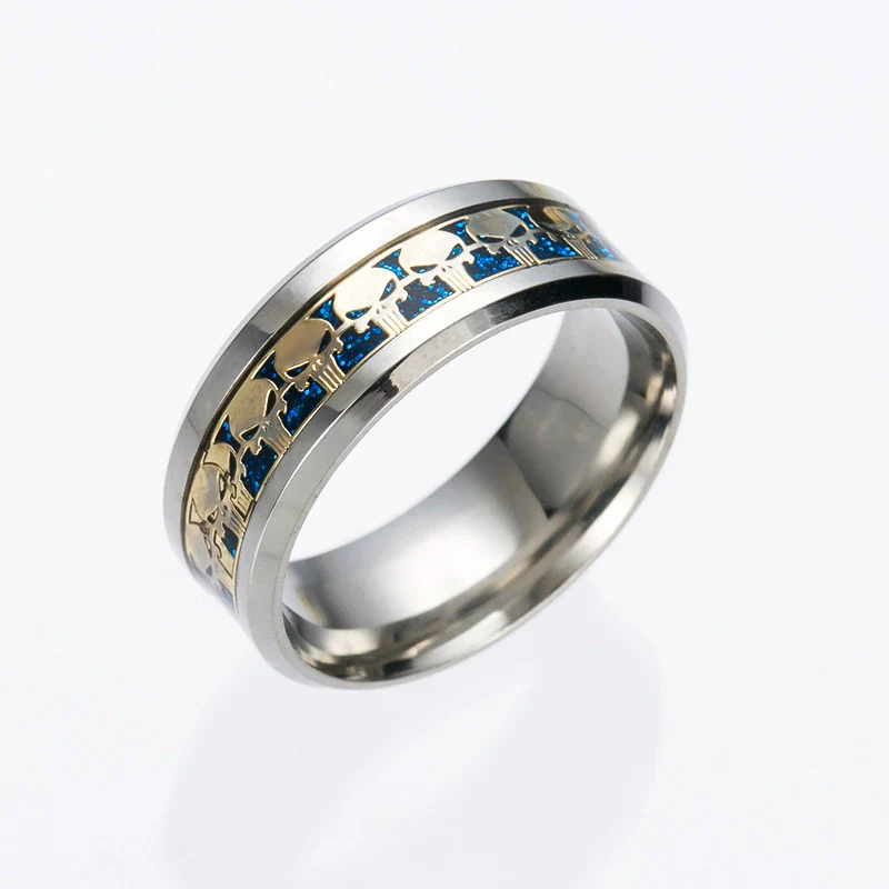 Jewelry Stainless Steel Skull Ring Dripping Oil Unisex - Image 5