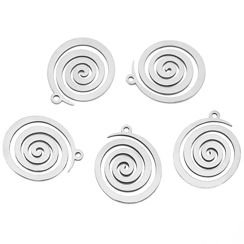 Jewelry Stainless Steel Spiral Pattern Pendant Electroplated Accessories - Image 7