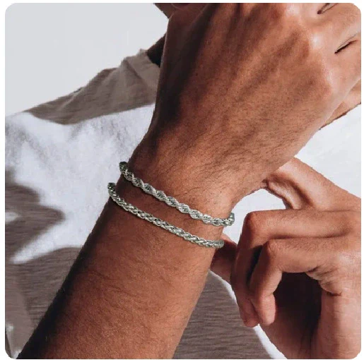 Jewelry Stainless Steel Unisex Couple Bracelet Geometric Electroplating - Image 13