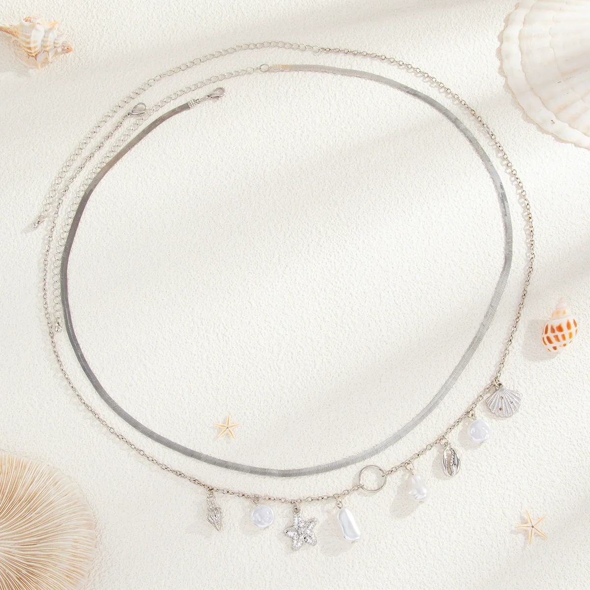 Jewelry Starfish Conch Scallop Design Copper Iron Alloy Imitation Pearl Body Chain - Image 4