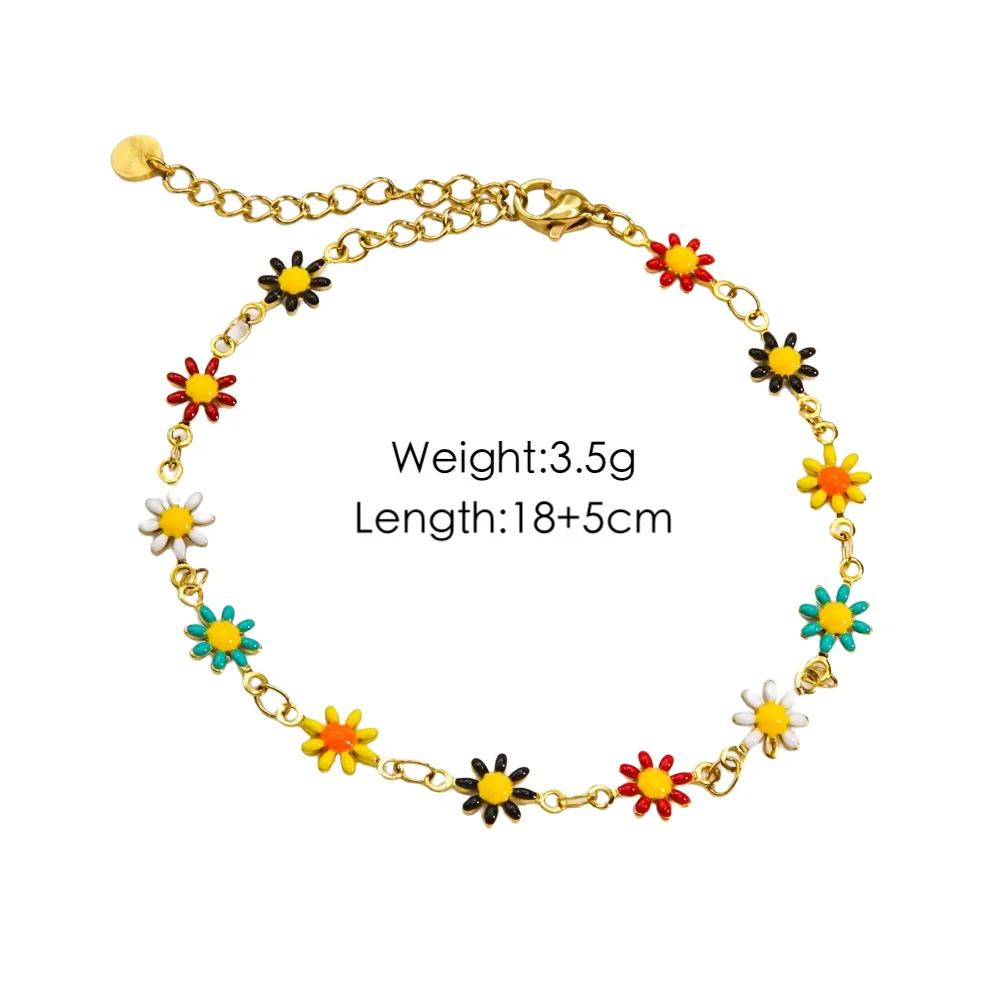 Jewelry Titanium Steel And Stainless Steel With Geometric And Floral Patterns Dripping Oil Handmade Chain - Image 8