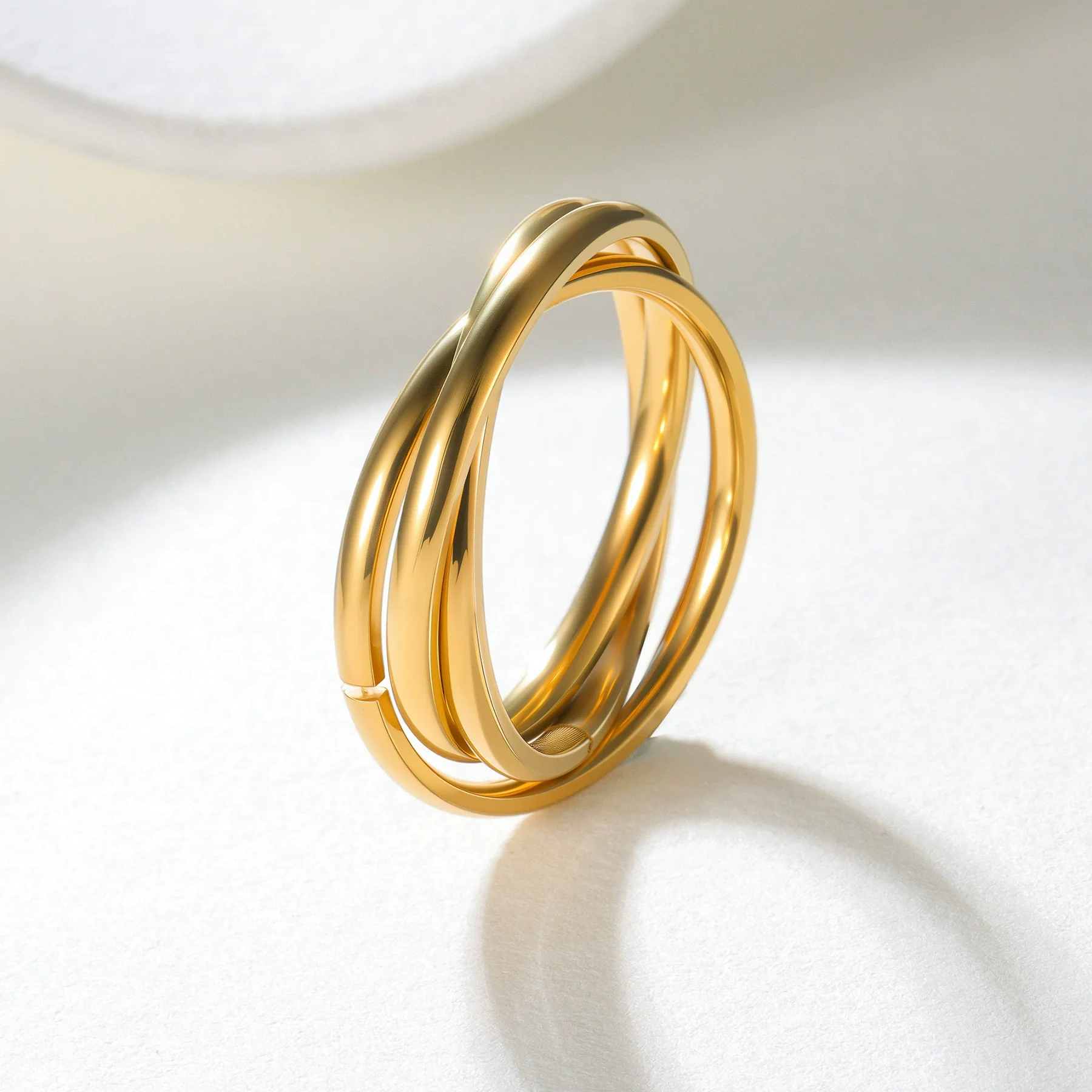 Jewelry Titanium Steel Geometric Electroplating Ring For Women And Couples - Image 3