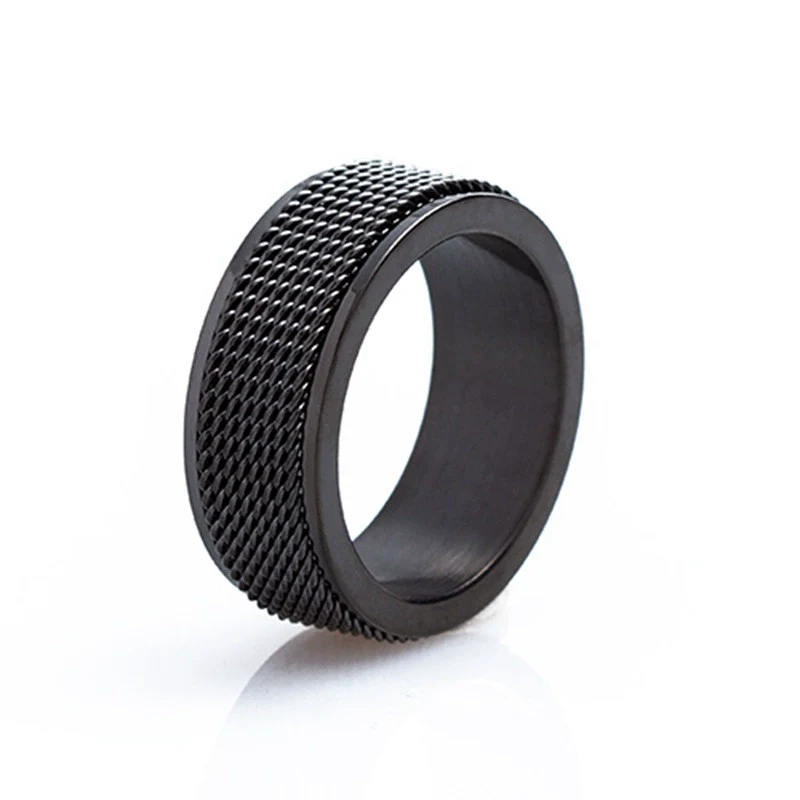 Jewelry Titanium Steel Rotatable Ring Geometric Electroplating Unisex - Image 6