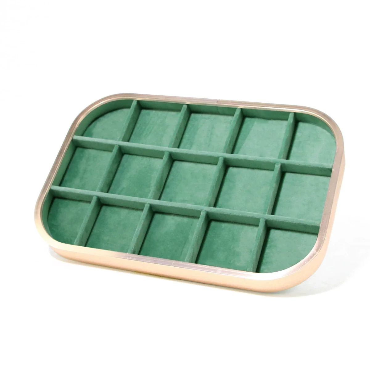 Jewelry Tray Aluminum Alloy Solid Wood Geometric Splicing High Sense Jewelry Storage Rack - Image 10