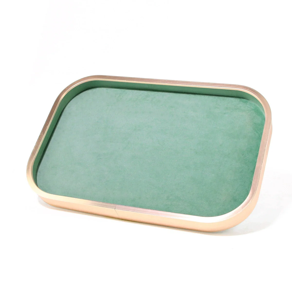 Jewelry Tray Aluminum Alloy Solid Wood Geometric Splicing High Sense Jewelry Storage Rack - Image 11
