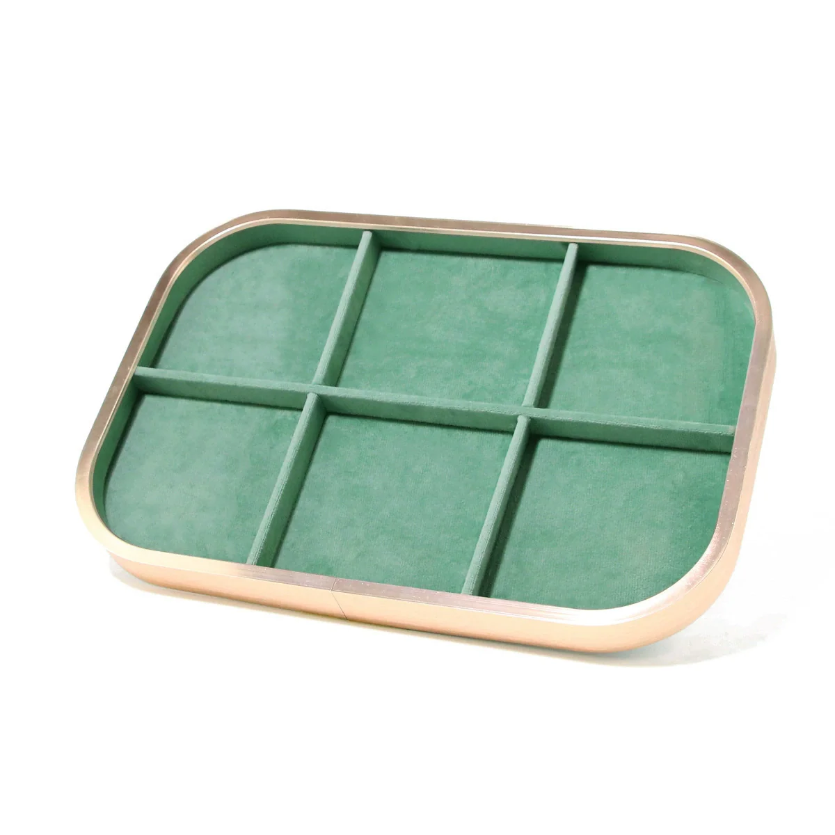 Jewelry Tray Aluminum Alloy Solid Wood Geometric Splicing High Sense Jewelry Storage Rack - Image 12