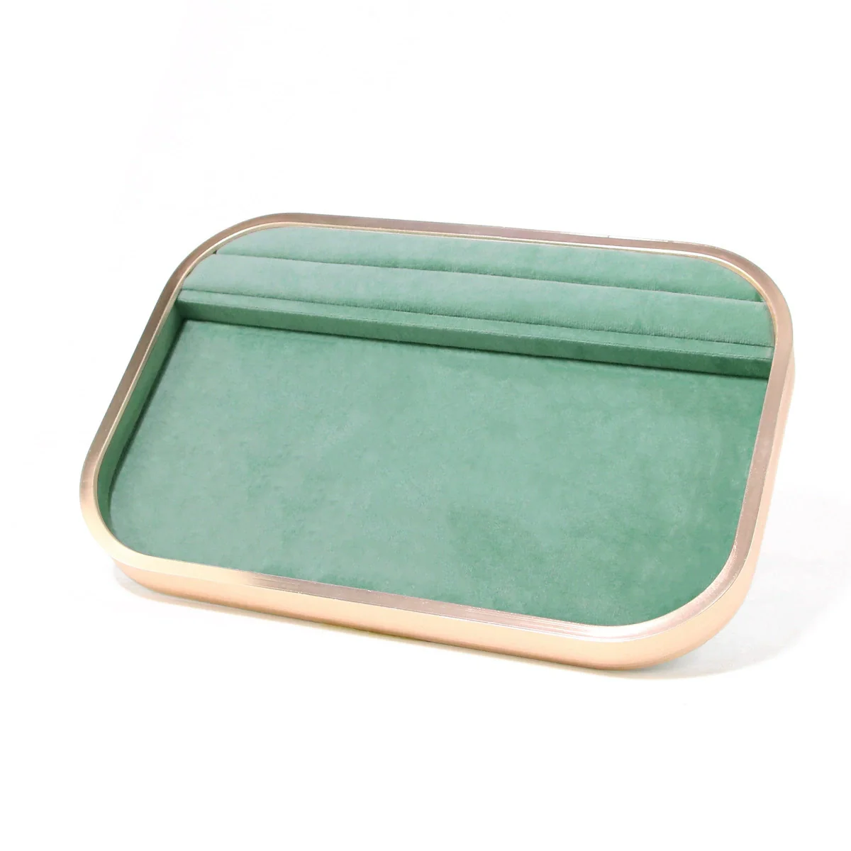 Jewelry Tray Aluminum Alloy Solid Wood Geometric Splicing High Sense Jewelry Storage Rack - Image 13