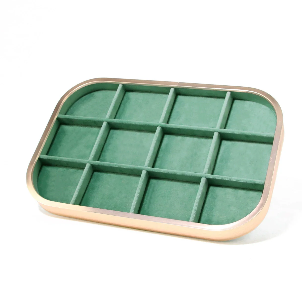 Jewelry Tray Aluminum Alloy Solid Wood Geometric Splicing High Sense Jewelry Storage Rack - Image 14