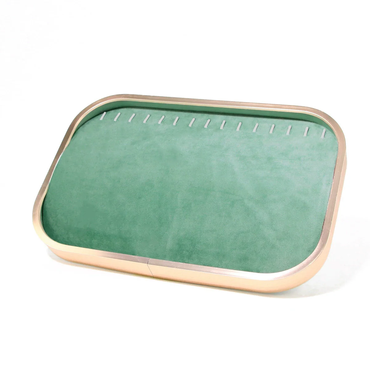 Jewelry Tray Aluminum Alloy Solid Wood Geometric Splicing High Sense Jewelry Storage Rack - Image 6