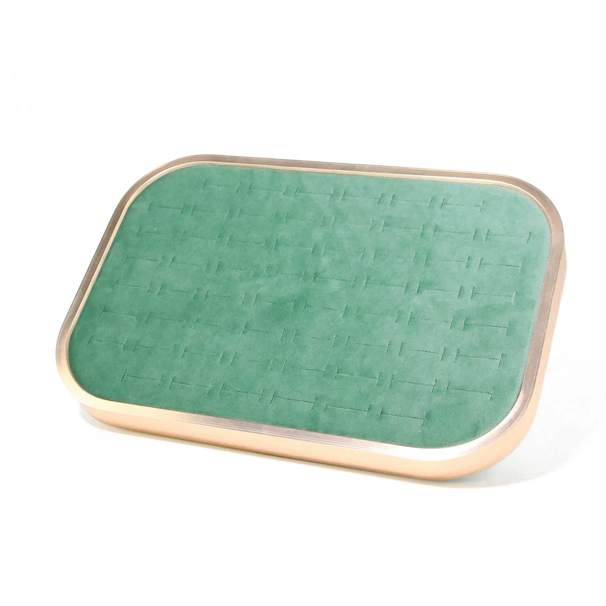 Jewelry Tray Aluminum Alloy Solid Wood Geometric Splicing High Sense Jewelry Storage Rack - Image 7