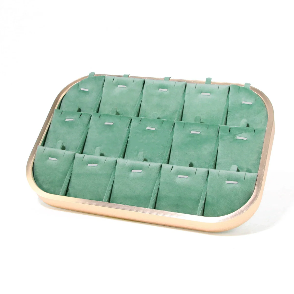 Jewelry Tray Aluminum Alloy Solid Wood Geometric Splicing High Sense Jewelry Storage Rack - Image 9
