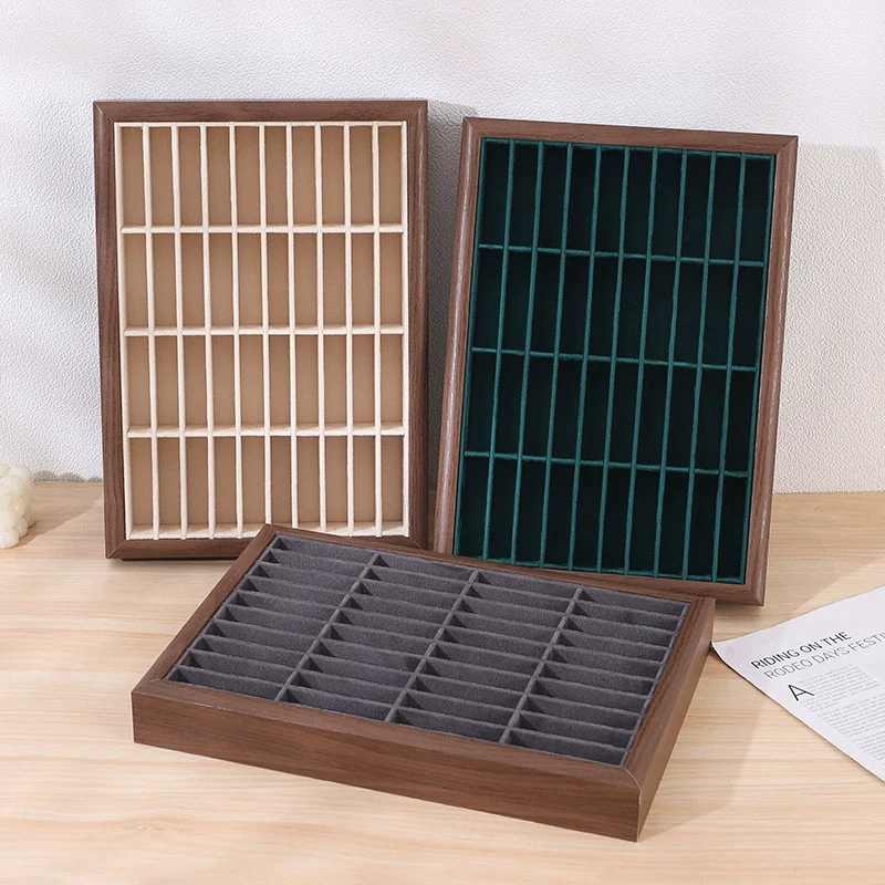 Jewelry Tray Density Board Sticker And Flannel Material Square Shape Splicing Craft Highend Style