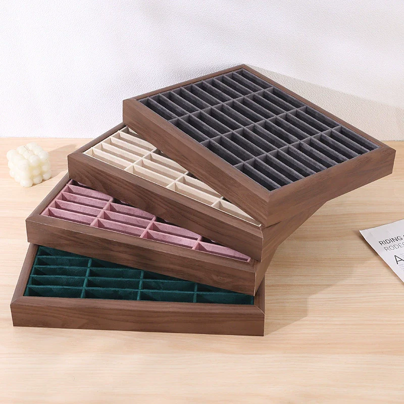 Jewelry Tray Density Board Sticker And Flannel Material Square Shape Splicing Craft Highend Style - Image 3
