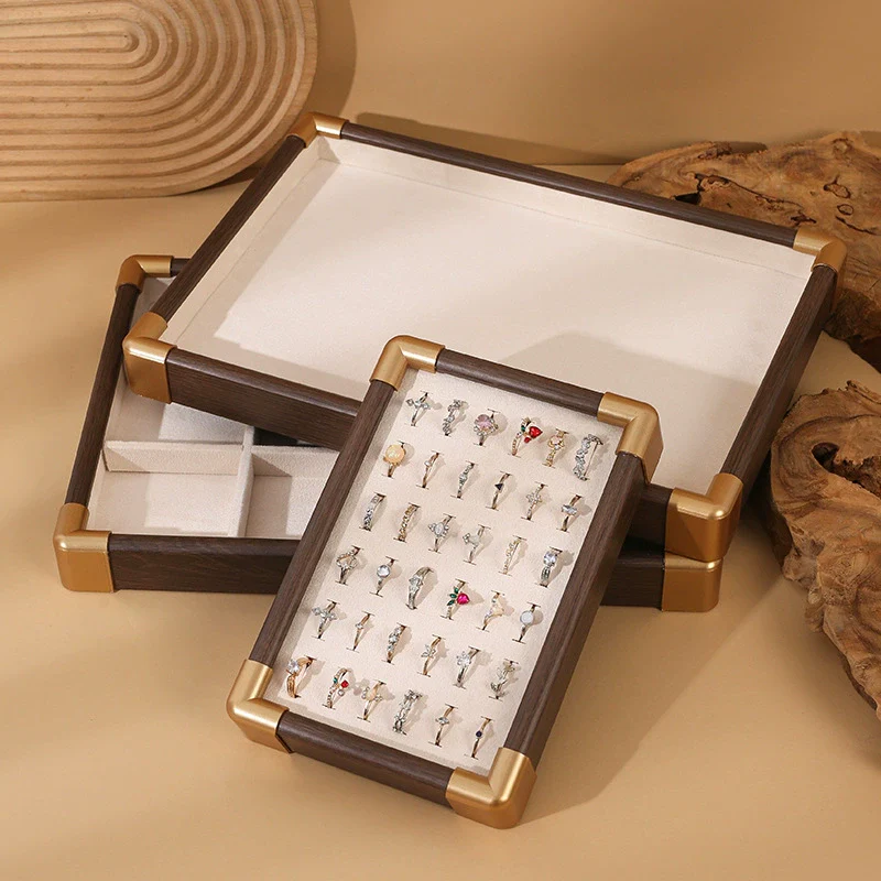 Jewelry Tray Density Board Sticker Flannel Square Shape Splicing Craft Highend Style
