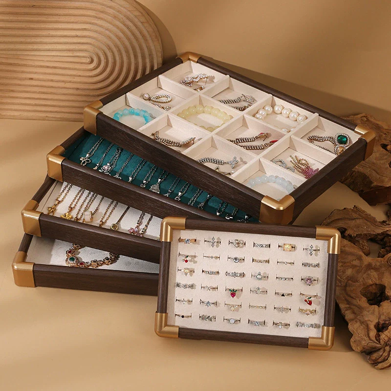 Jewelry Tray Density Board Sticker Flannel Square Shape Splicing Craft Highend Style - Image 3