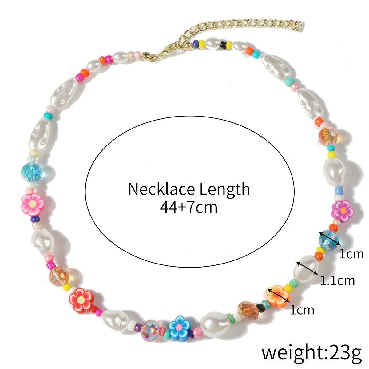 Jewelry Turquoise Pearl Handmade Geometric Pendant Ball Chain Necklace For Women - Image 8