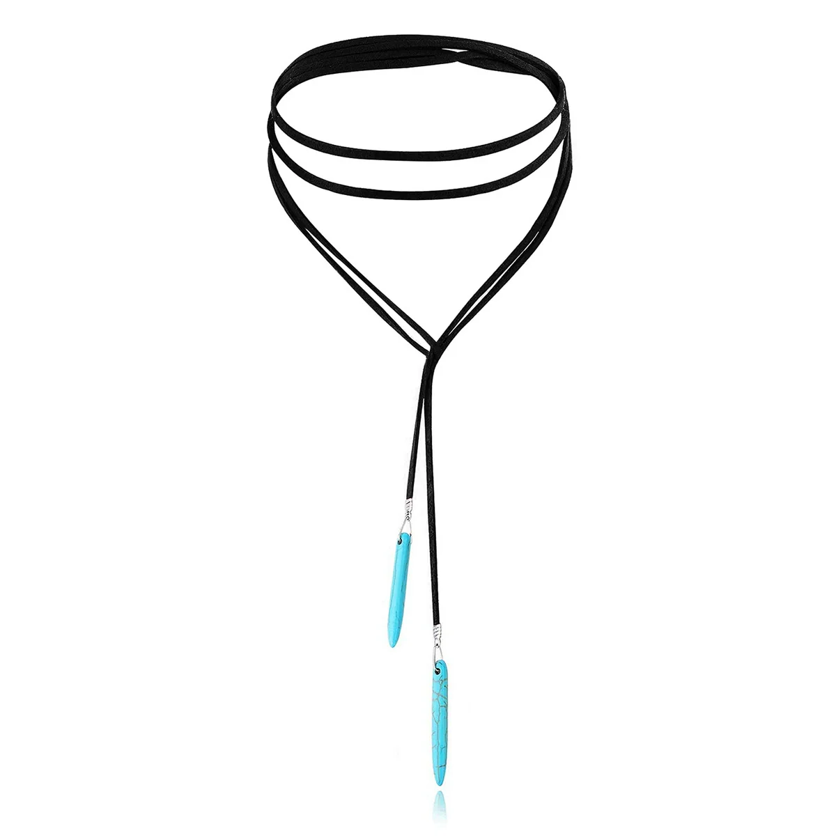 Jewelry Turquoise Pendant Geometric Retro Electroplated Long Regular Chain For Women - Image 8