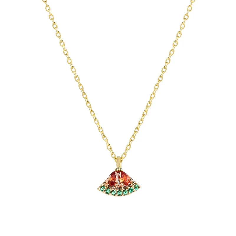 Jewelry Women's Copper Rhinestone Fruitshaped Pendant Clavicle Necklace With Zircon - Image 15