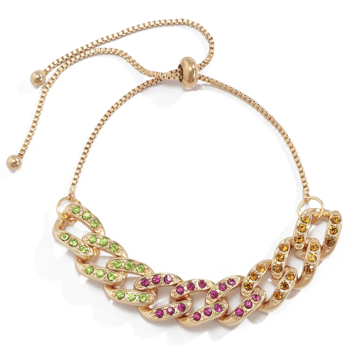 Jewelry Women's Simple Geometric Hollow Bracelet With Cuba Buckle Rhinestone Iron - Image 5