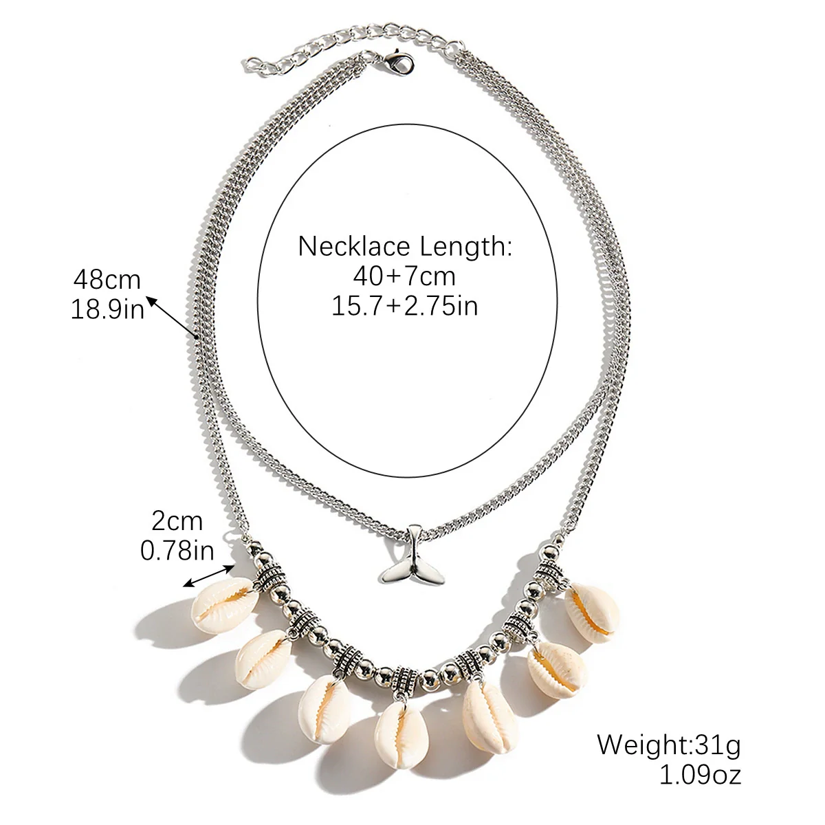 Jewelry Zinc Alloy Simple Style Electroplating Shell Pendant Necklace And Bracelet For Women - Image 6