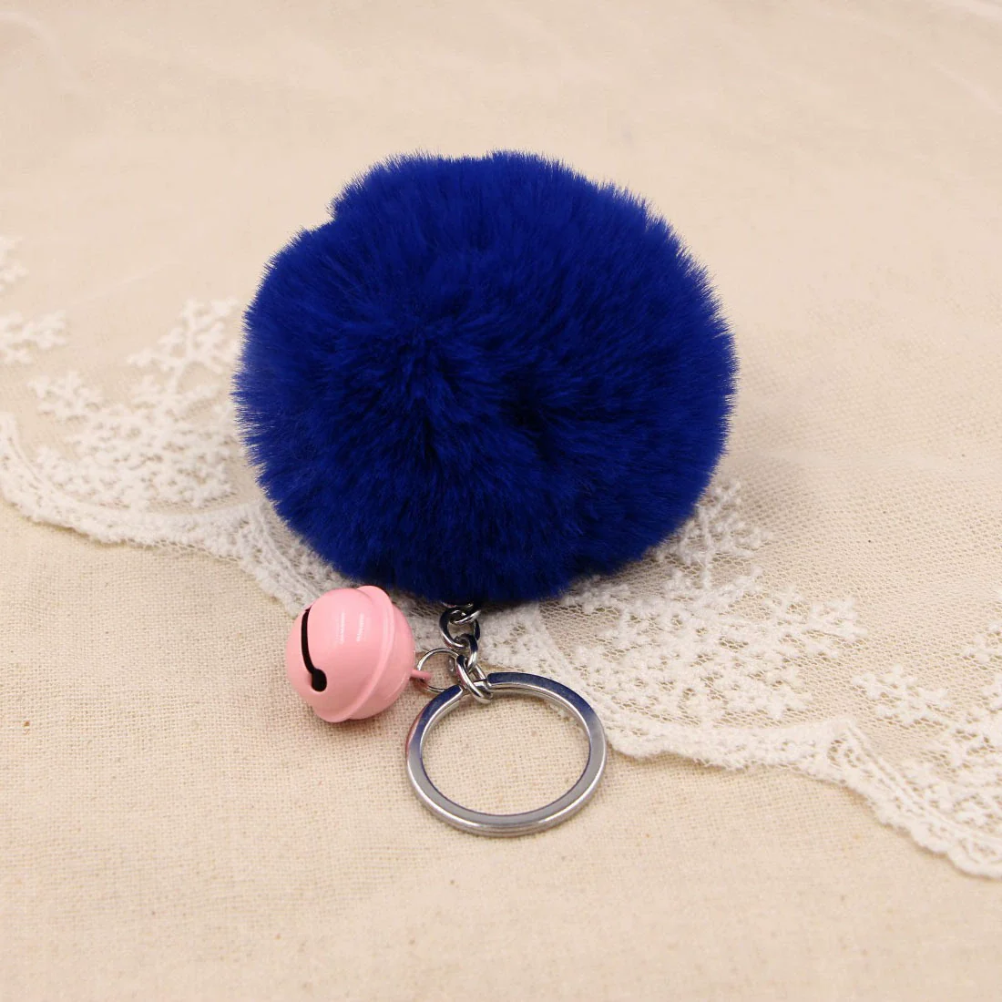 Key Chain Fur Ball Rex Rabbit Fur Kitty Animated Protagonist Metal Electroplated Car Hanging Ornament - Image 21