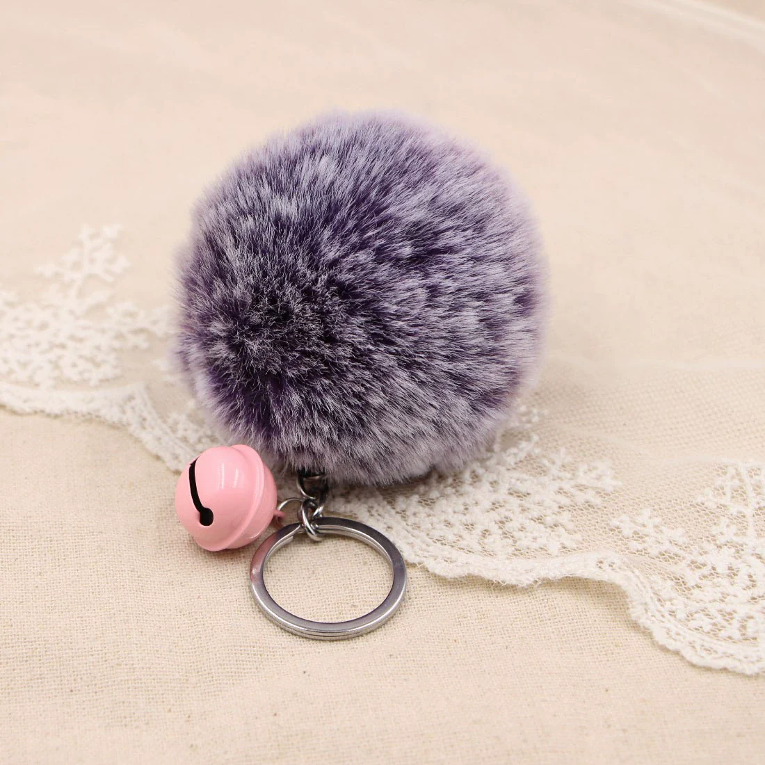 Key Chain Fur Ball Rex Rabbit Fur Kitty Animated Protagonist Metal Electroplated Car Hanging Ornament - Image 33