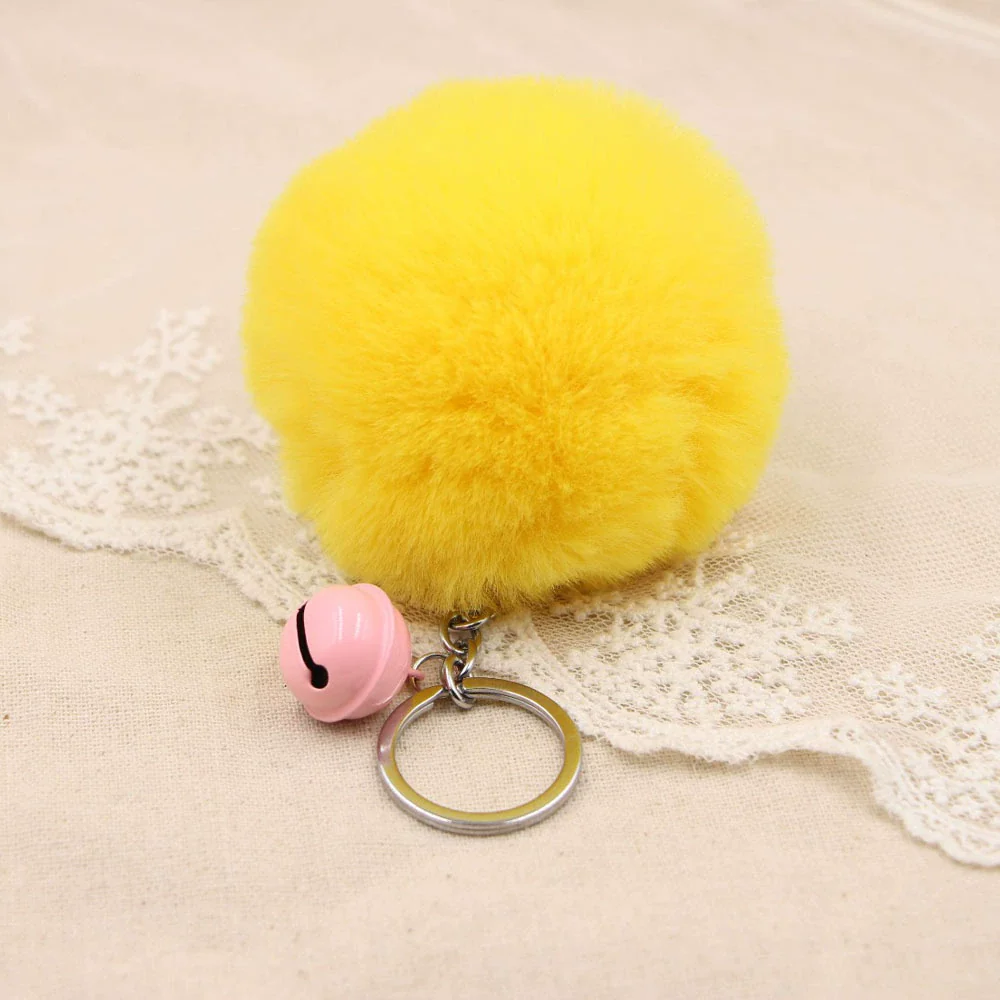 Key Chain Fur Ball Rex Rabbit Fur Kitty Animated Protagonist Metal Electroplated Car Hanging Ornament - Image 6