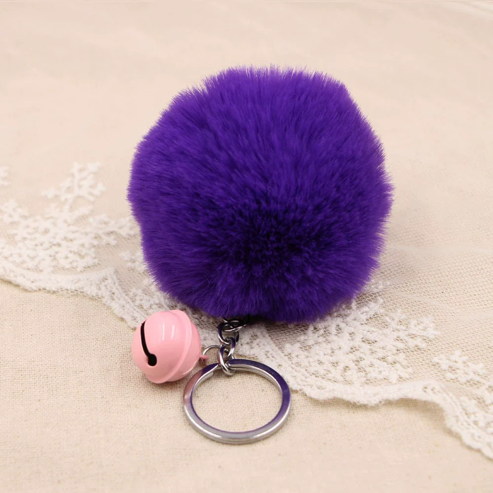 Key Chain Fur Ball Rex Rabbit Fur Kitty Animated Protagonist Metal Electroplated Car Hanging Ornament - Image 8