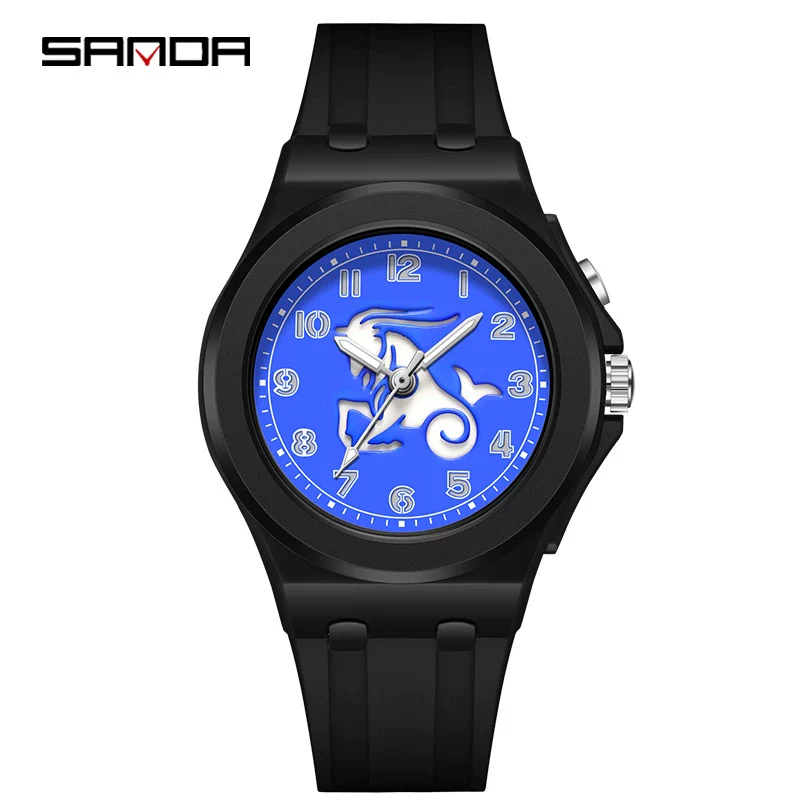 Kids Digital Watch Versatile Casual Minimalist Style Twelve Constellations Abs Case Tpu Strap Round Dial - Image 10