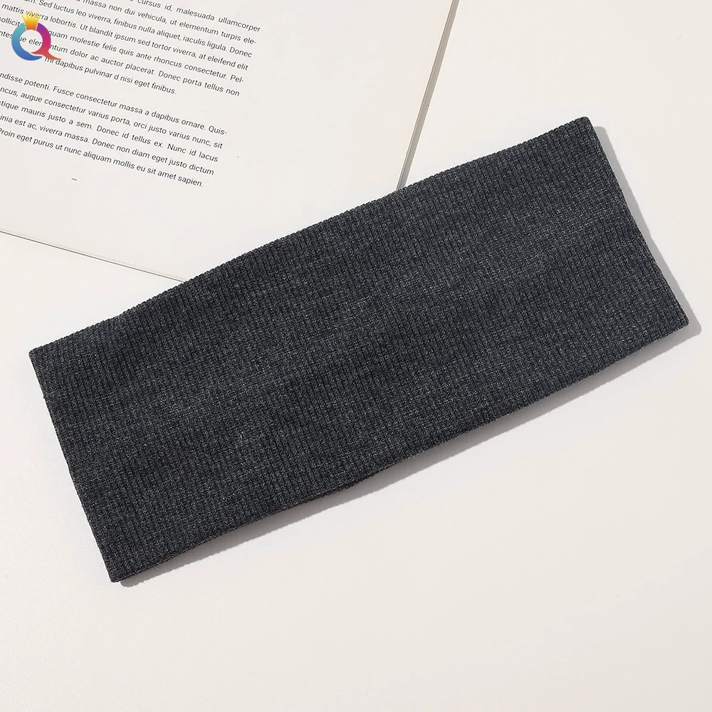 Knitted Hair Band Thread Cotton Sweatabsorbent Breathable Mixed Color Plaid Women's Yoga Headband - Image 13