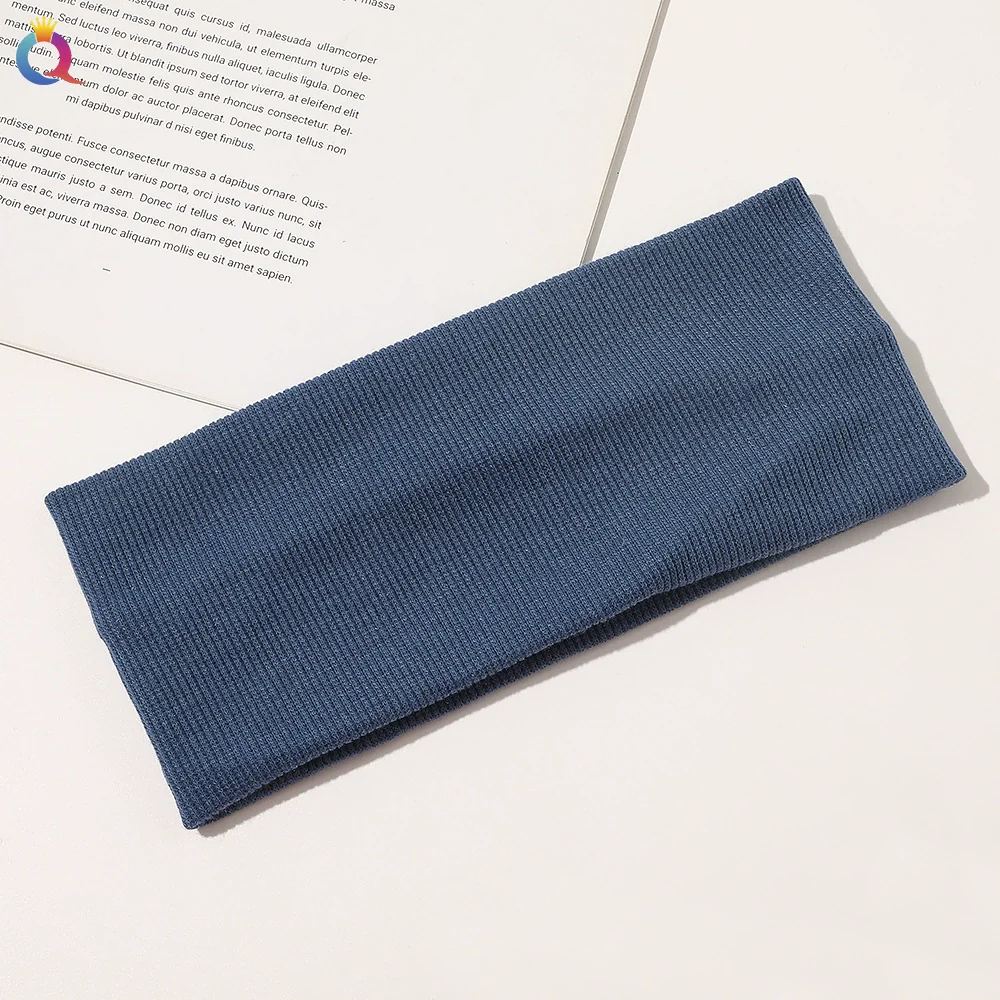 Knitted Hair Band Thread Cotton Sweatabsorbent Breathable Mixed Color Plaid Women's Yoga Headband - Image 14