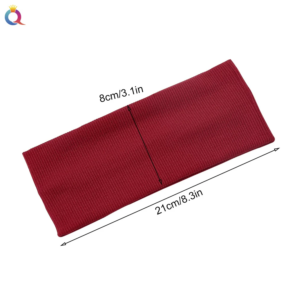 Knitted Hair Band Thread Cotton Sweatabsorbent Breathable Mixed Color Plaid Women's Yoga Headband - Image 2