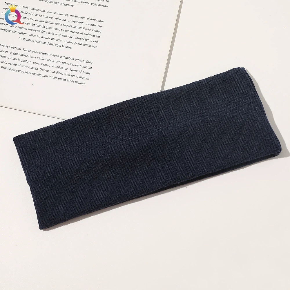Knitted Hair Band Thread Cotton Sweatabsorbent Breathable Mixed Color Plaid Women's Yoga Headband - Image 5