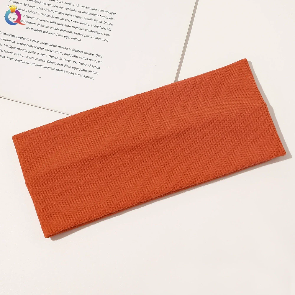 Knitted Hair Band Thread Cotton Sweatabsorbent Breathable Mixed Color Plaid Women's Yoga Headband - Image 6